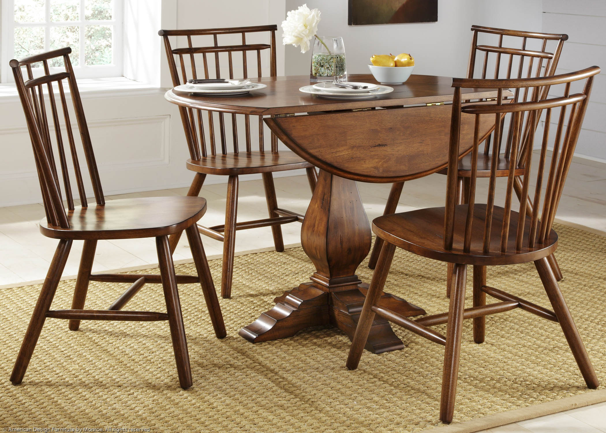 Nantucket Casual Table Pic 1 (Heading Drop Leaf Pedestal Table)